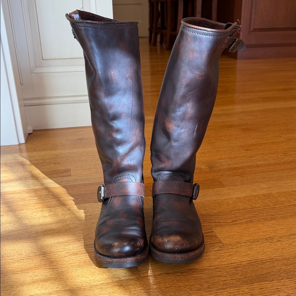 Frye Veronica Slouch Brown distressed/Vintage style Boot , size 8 1/2